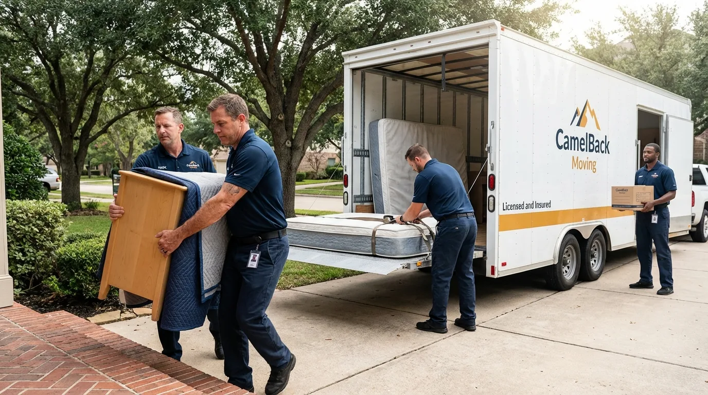 Crew loading residential truck for cross-state move from Biloxi, MS